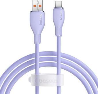 Baseus Pudding Hızlı Şarj Özellikli USB Type-C 100W Kablo 1.2m. Mor