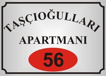 Yüksel Apartman İsim Tabelası Aliminyum Aynalı Gümüş Metal Levha