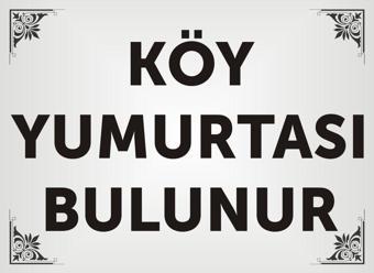 Yüksel Köy Yumurtası Bulunur Levhası , Aliminyum Gümüş Parlak Renkli Metal Levha 19X26Cm