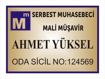 Yüksel Serbest Muhasebeci Mali Müşavir Kapı İsimliği Aliminyum Parlak Metal Levha 19*26Cm