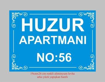 yüksel34 Apartman Kapısı İsimliği ,Mavi Renkli Aliminyum Levha