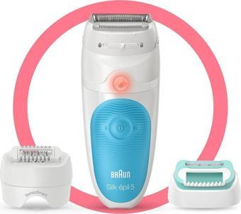 Braun Silk-Épil 5 5610 Sensosmart,Kablosuz,Islak&Kuru,Mavi,3'Ü 1 Arada Ataçmanlı,Epilatör/Epilasyon