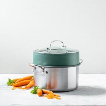 Greenpan Steamy 24cm Buharda Pişirici Yeşil