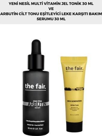 the fair. Multi Vitamin Jel Tonik 30 ml ve Arbutin Cilt Tonu Eşitleyici Leke Karşıtı Bakım Serumu 30 ml