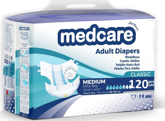 Medcare Belbantlı Classic Hasta Bezi 120 Adet Medium