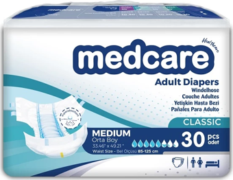 Medcare Belbantlı Classic Hasta Bezi 30 Adet Medium