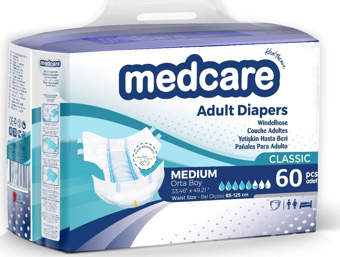 Medcare Belbantlı Classic Hasta Bezi 60 Adet Medium