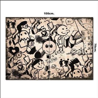 Bedeko Ahşap Tablo Twitter Sosyal Paylaşım Tarz 70*100Cm