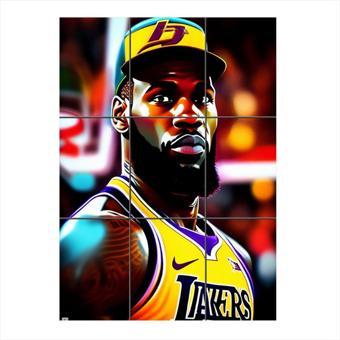 Bedeko Lebron James Basketbol 9 Parça Puzzle Tablo
