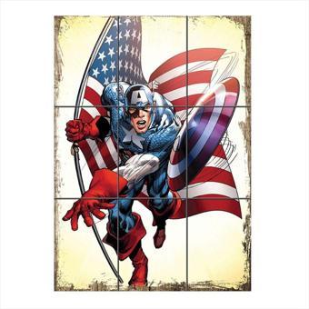 Bedeko Kaptan Amerika Temalı 9 Parça Puzzle Tablo
