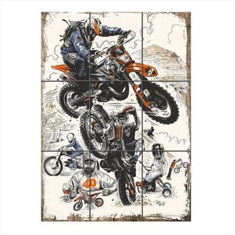 Bedeko Motosikletler Mdf 9 Parça Puzzle Tablo