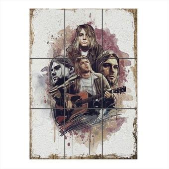 Bedeko Kurt Cobain Tasarım 9 Parça Puzzle Tablo