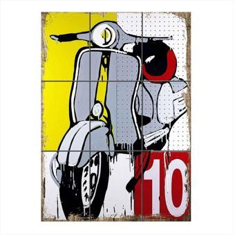 Bedeko Vespa Motosiklet 9 Parça Puzzle Tablo