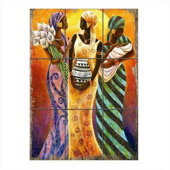 Bedeko Afrikalı Kadınlar Mdf 9 Parça Puzzle Tablo