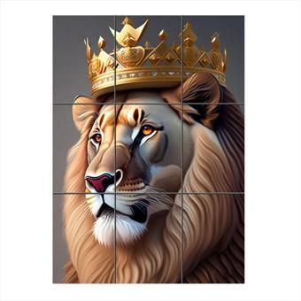 Bedeko Kral Aslan Tasarımlı 9 Parça Puzzle Tablo