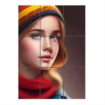 Bedeko Bereli Kız Mdf 9 Parça Puzzle Tablo