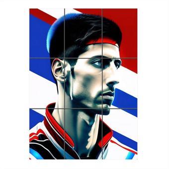 Bedeko Novak Dokovic Tasarım 9 Parça Puzzle Tablo