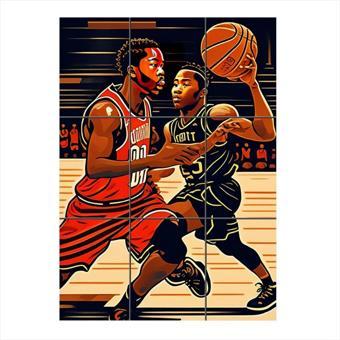 Bedeko Basketbol Temalı Mdf 9 Parça Puzzle Tablo