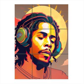 Bedeko Bob Marley Temalı 9 Parça Puzzle Tablo