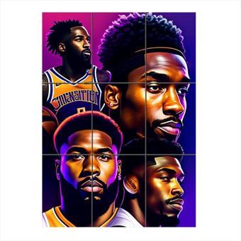 Bedeko Basketbol Temalı Ahşap 9 Parça Puzzle Tablo