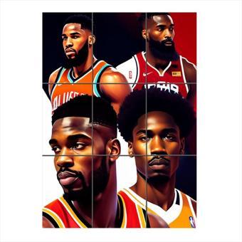 Bedeko Basketbol Yıldızları 9 Parça Puzzle Tablo