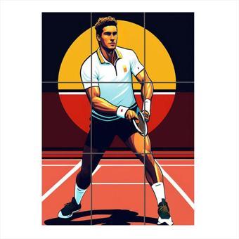 Bedeko Wimbledon Tenis Tasarım 9 Parça Puzzle Tablo