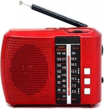 Bluetoothlu Fm Radyo Usb Tf Kart Şarjlı Cep Radyosu Icf8bt