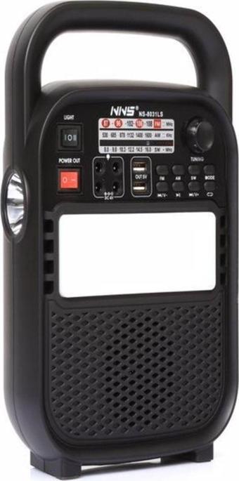 Kamp Feneri Işıldak Güneş Panelli Bluetooth Hoparlör Fm Radyo + 2xampul 3600 Mah Pil
