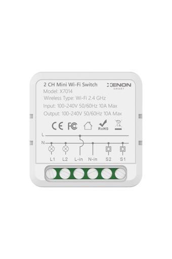 Xenon Smart Akıllı Sıva Altı Çiftli Anahtar Switch Mobil Uygulama Wi-Fi Bluetooth Uzaktan Kontrol X7014
