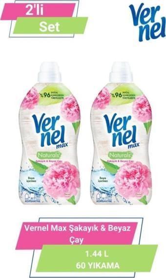 Vernel Max Konsantre Çamaşır Yumuşatıcısı Şakayık Ve Beyaz Çay 2 x 1440 ML