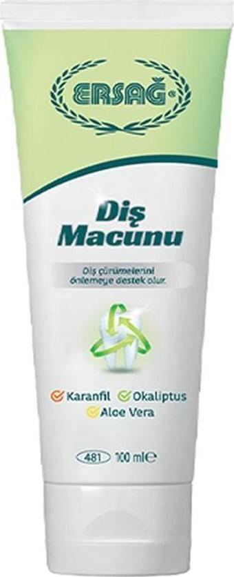 Ersağ Diş Macunu (Karanfil - Okaliptüs - Aloe Vera) 100 ML