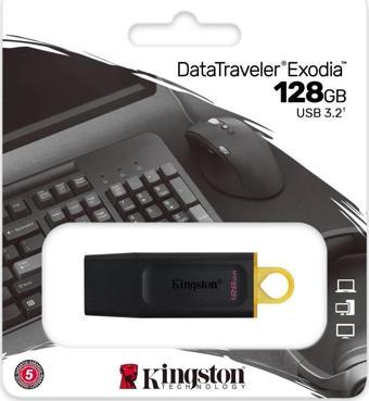 Kıngston Dtx/128gb Usb 3.2 Data Traveler Exodia  Gen 1 Flash Disk (siyah - Sarı)