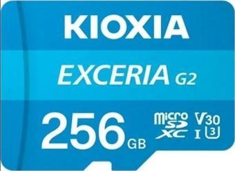 Kıoxıa 256gb Exceriag2, Lmex1l256gg2, U1 V30 4k,  Cl10, 100mb/s, Microsd Kart Bellek (sd Adaptörlü)