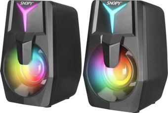 Snopy Sn-x22 Style, 6w, 1+1, Masaüstü, Usb, Rgb Aydınlatma, Siyah Kasa, Speaker