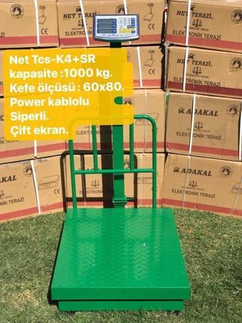 Net Tcs-K4+SR kapasite 1000 kg, kefe ölçüsü 60x80 pewer kablolu siperli çift ekran 