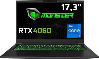 Monster Tulpar T7 V20.8 Intel Core i7 12700H 16GB RAM 500GB SSD RTX4060 Freedos 17.3" FHD 144Hz