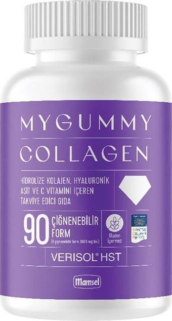 Mygummy Collagen Hidrolize Kolajen, Hyaluronik Asit ve C vitamin İçeren Takviye Edici Gıda 90 Çiğnenebilir Form 00735