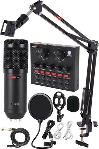 Havuz Elektronik Bm800L Live Set Efektli Ses Kartı Mikrofon Stand Kayıt Canlı Yayın Seti (Pc Ve Telefon)