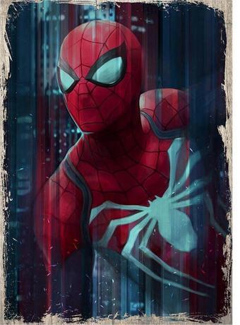 Bedeko Ahşap Tablo Spider Man Örümcek Adam