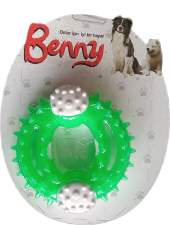 Benny Diş Kaşıma Köpek Oyuncağı Yuvarlak 9,5 cm Yeşil