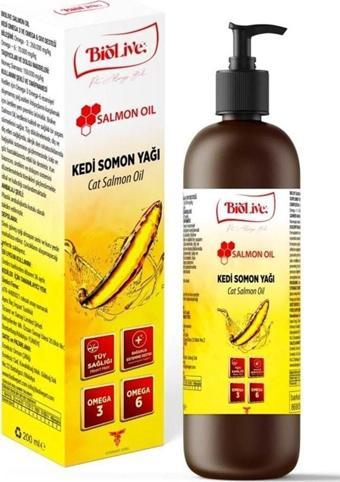 Biolive Kediler İçin Somon Yağı Tüy-Dış Eti-Bağışıklık-Kalp ve Göz Sağlığı 200ml