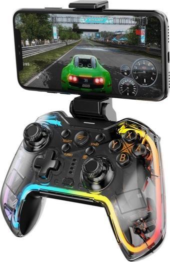 Havit Gamenote G158BT Pro Transparan RGB Gamepad Joystick (Android, IOS, PS3, PS4, Switch,PC Uyumlu)