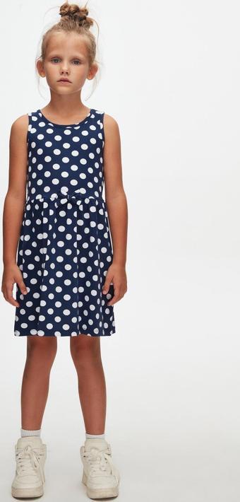 NAVY Polka-Dot Kız Çocuk Desenli Kolsuz Elbise