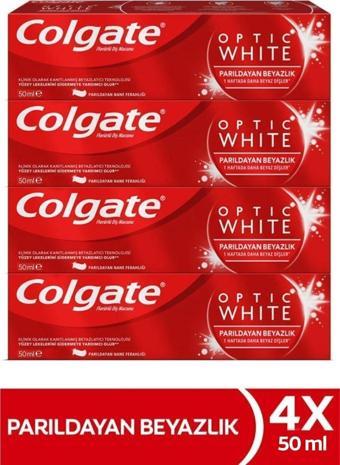 Colgate Optic White Parıldayan Beyazlık Beyazlatıcı Diş Macunu 4 X 50 Ml