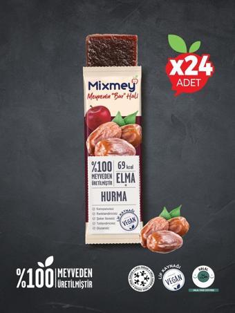 mixmey Hurma Meyve Bar | Doğal Hurma Enerji Barı - 20Gr X 24 Adet