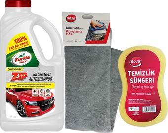 Turtle Wax Zip Wax Cilalı Oto Yıkama Şampuanı 60 Yıkama 1 L+ Yıkama Süngeri +  Kurulama Havlusu