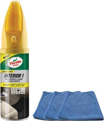 Turtle Wax Fırçalı Koltuk, Döşeme ve Halı Temizleyici 400 Ml + Mikrofiber bez 3 Adet