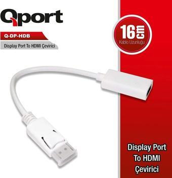 Qport Q-dp-hdb Dısplay Port To Hdmı 4k Çevirici