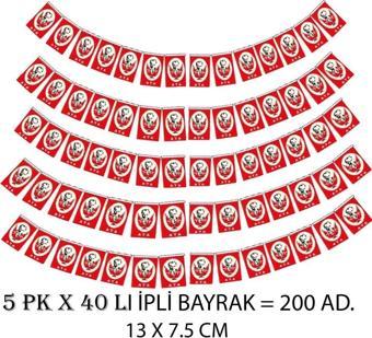 Eren İpli Atalı Bayrak Orta Boy 13 x 7.5 - 5 Paket