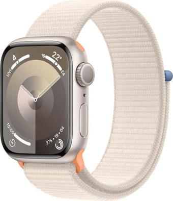 Apple Watch Series 9 GPS + Cellular 41mm Yıldız Işığı Alüminyum Kasa ve Yıldız Işığı Spor Loop